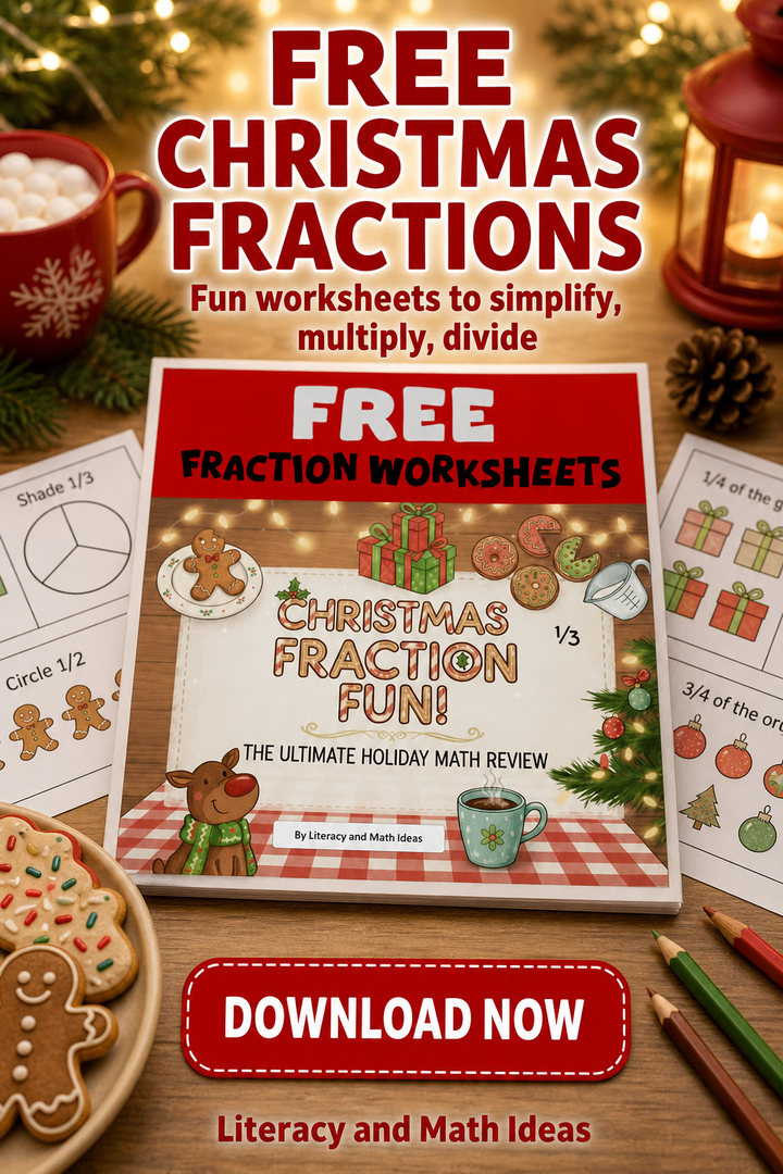 Free Christmas Fractions Worksheets