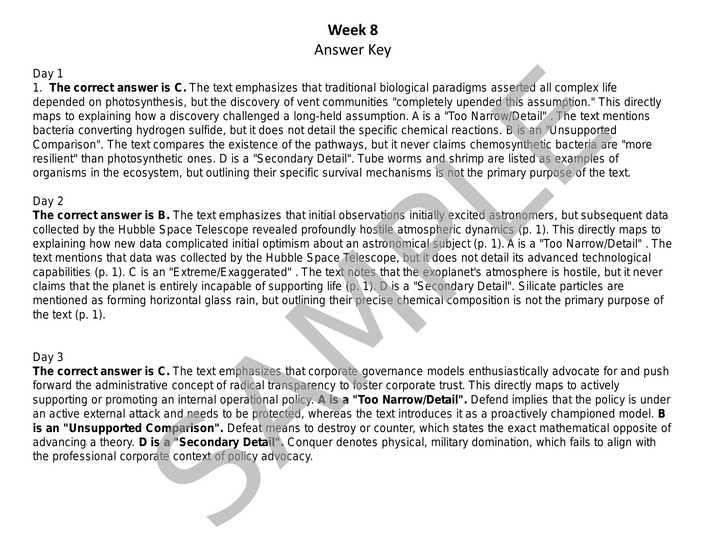 Daily SAT Reading Practice: Weeks 5-8 (Month 2)