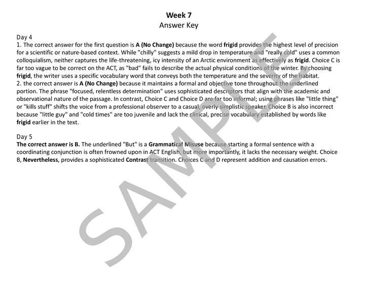 Daily ACT English Test Practice (Weeks 5 - 8): Grammar & Sentence Structure
