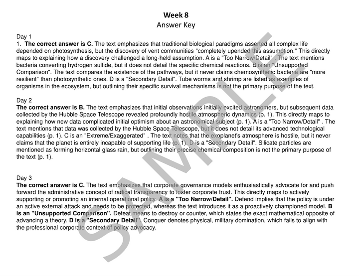 Daily SAT Reading Practice Week 8: Craft & Structure