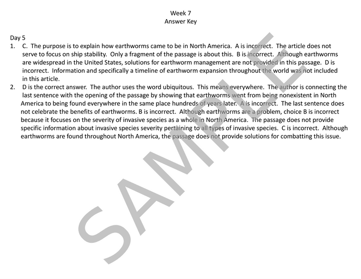 Daily SAT Reading Comprehension Practice - Week 7