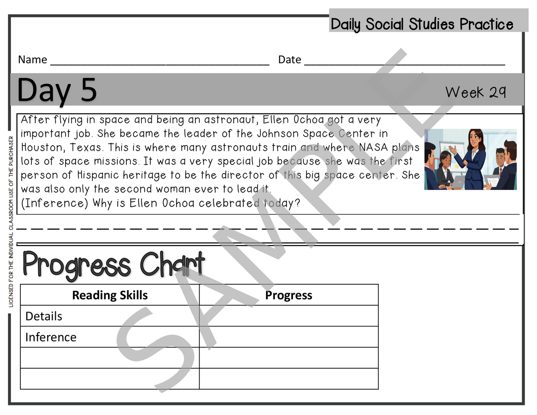 Grade 2 Daily Social Studies Practice: Biographies - Week 29