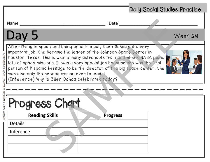 Grade 2 Daily Social Studies Practice: Biographies - Week 29