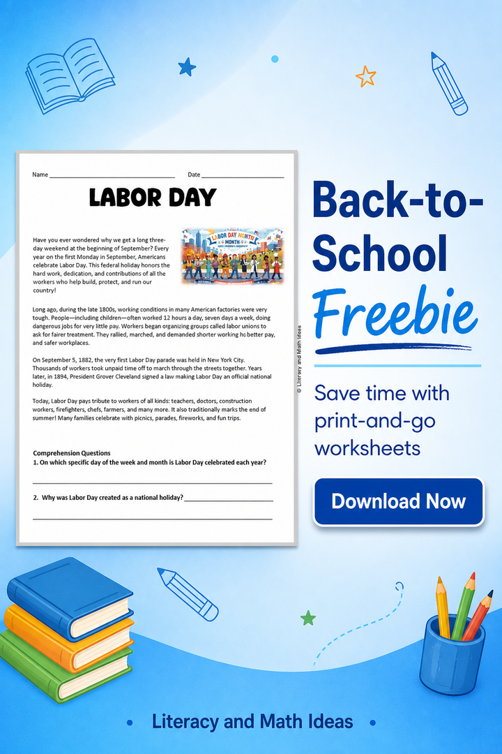 Free Back To School: A Full Year of Monthly Writing Prompts & Comprehension Passages