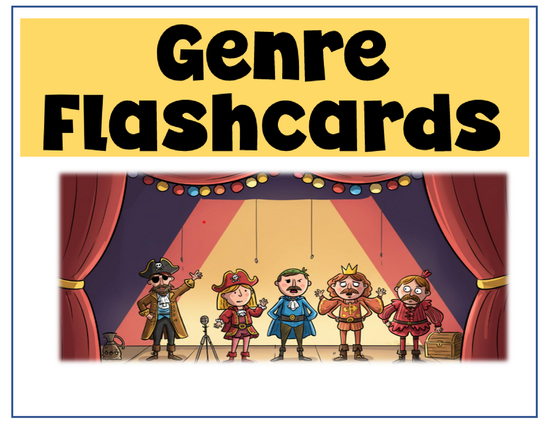 Literary Genre Flashcards with Printable Storage Box