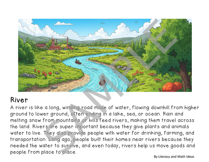 Water Cycle & Bodies of Water Doodle Notes, Slides, and Comprehension Bundle