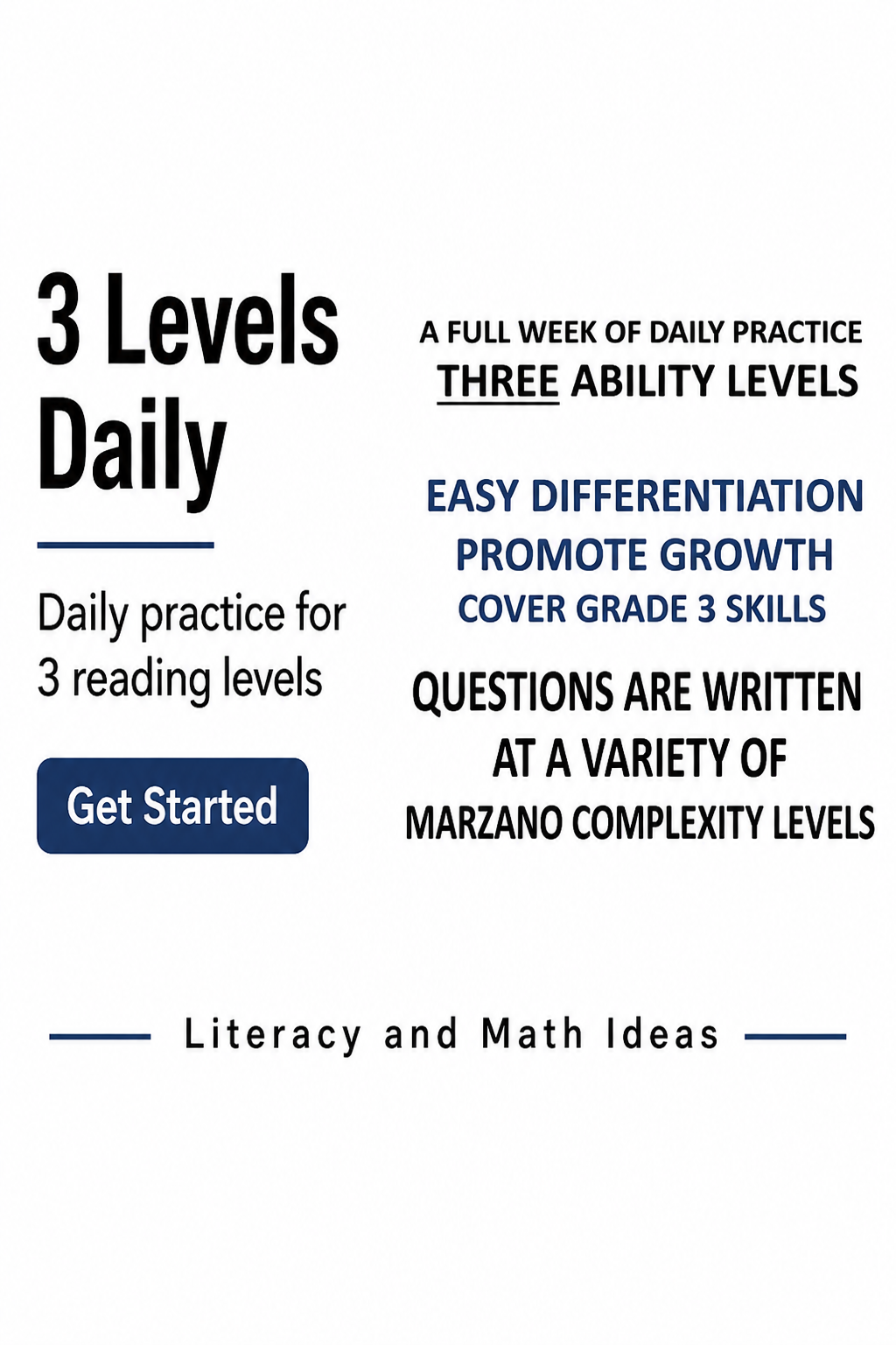 3rd Grade Differentiated Daily Reading Comprehension Passages (Weeks 5-8)