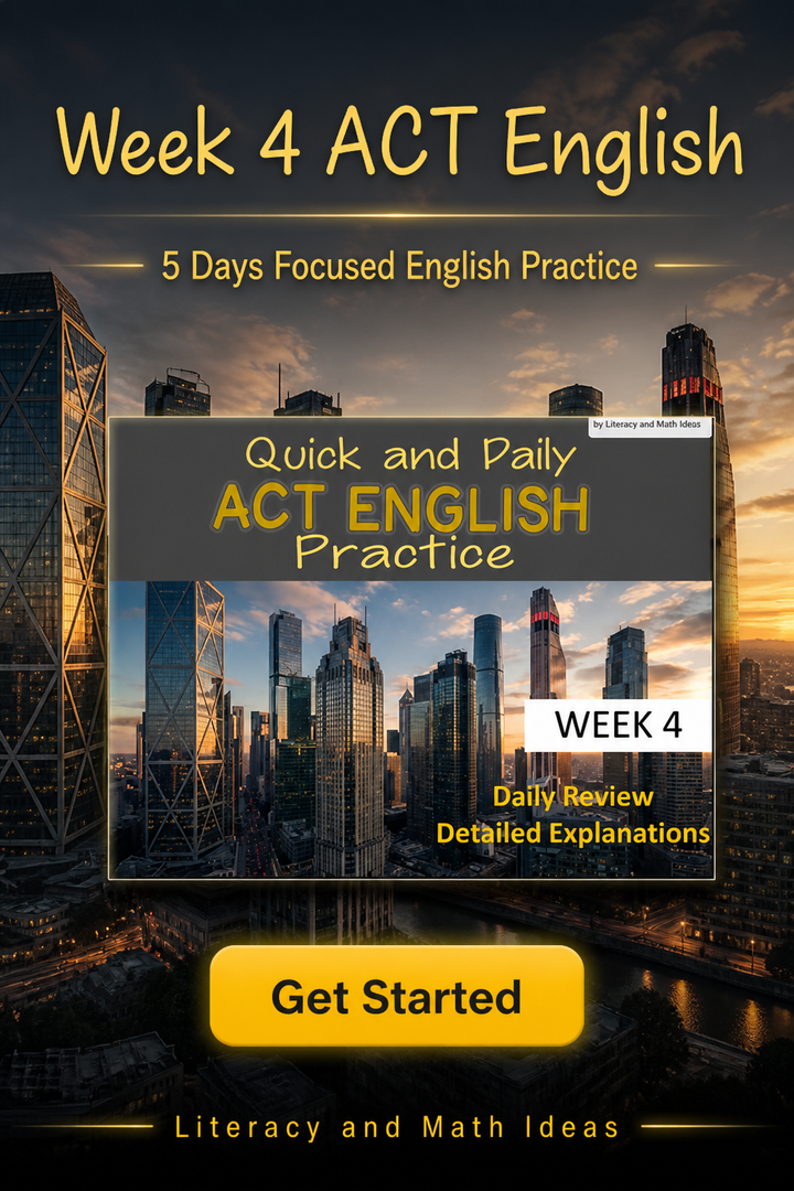 ACT English Daily Practice Week 4: Rhetorical Skills & Diction