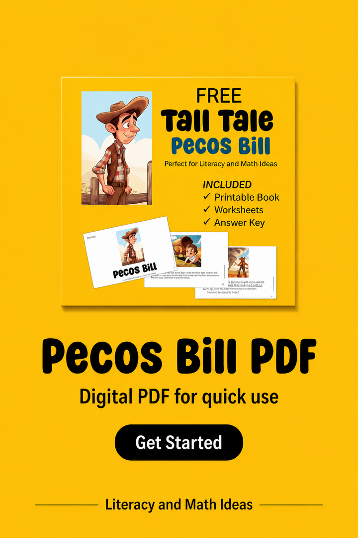Free Tall Tale - Pecos Bill (Printable Book and Comprehension Questions)