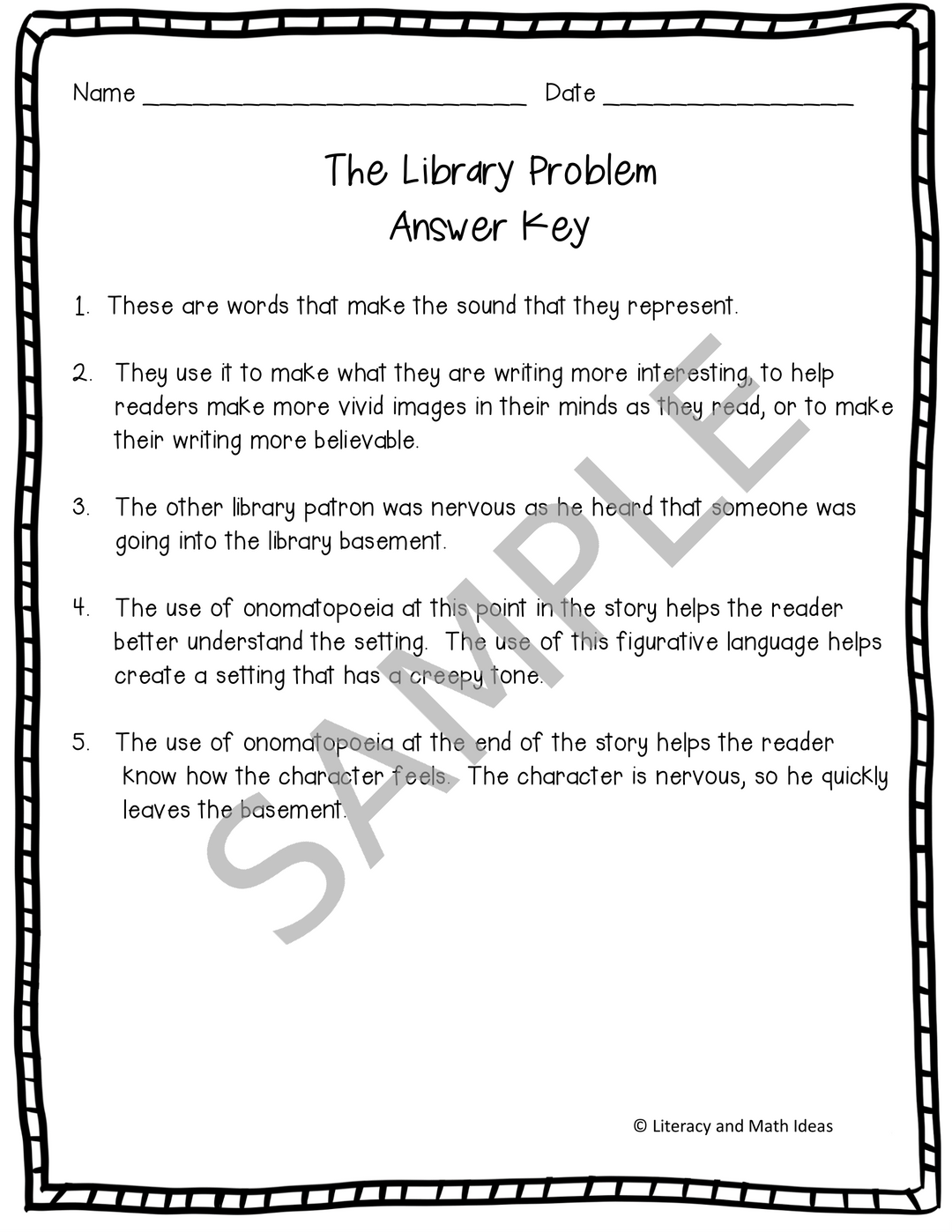 Free Onomatopoeia Mini Book and Worksheet - Figurative Language Practice
