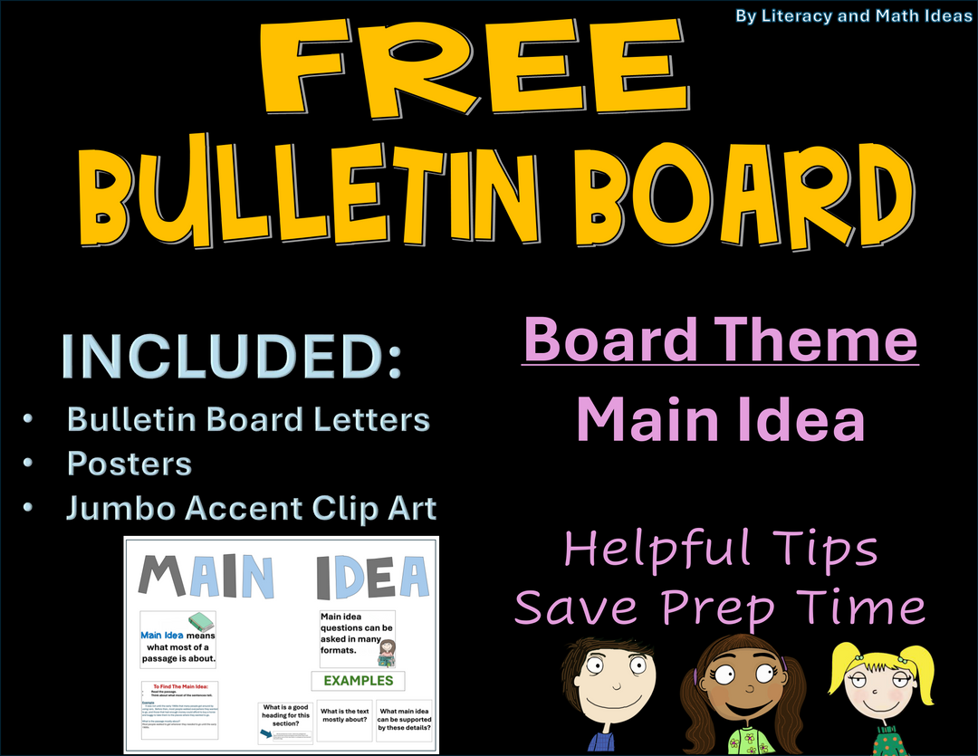 Free Main Idea Bulletin Board & Anchor Chart Set