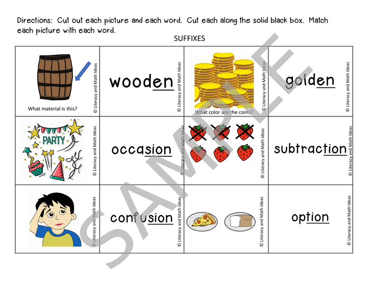 Prefix and Suffix Sorting Cards: Vocabulary Building Activity - Grade 3