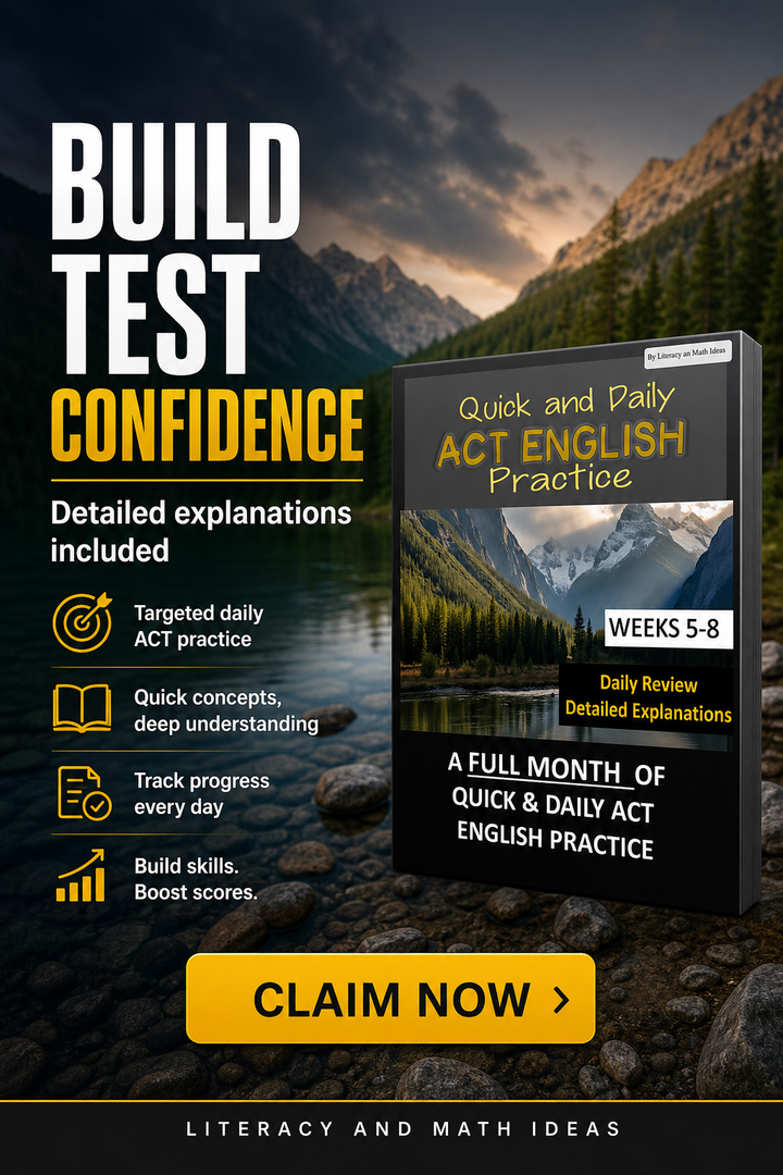Daily ACT English Test Practice (Weeks 5 - 8): Grammar & Sentence Structure