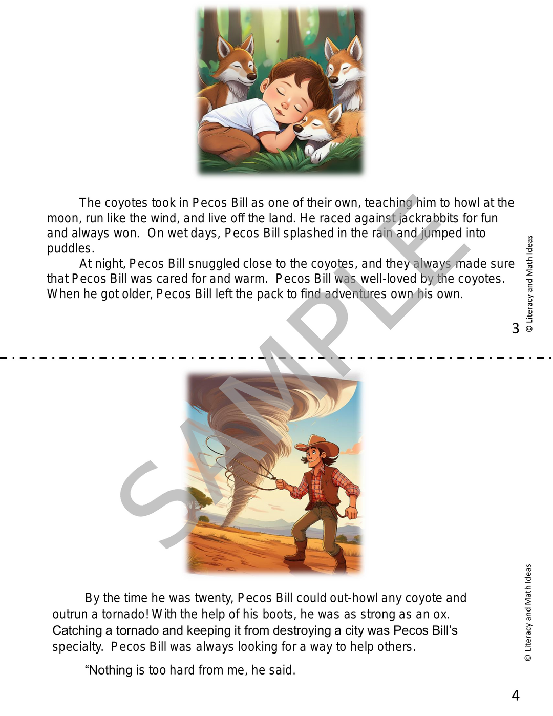 Free Tall Tale - Pecos Bill (Printable Book and Comprehension Questions)