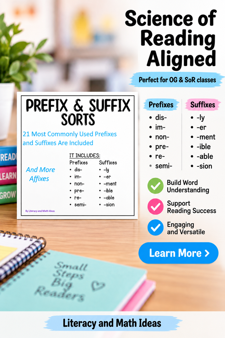 Prefix and Suffix Sorting Cards: Vocabulary Building Activity - Grade 3