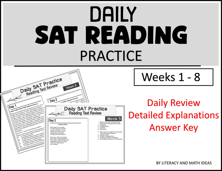 SAT Reading Prep: 8-Week Daily Spiral Review & Bell Ringers