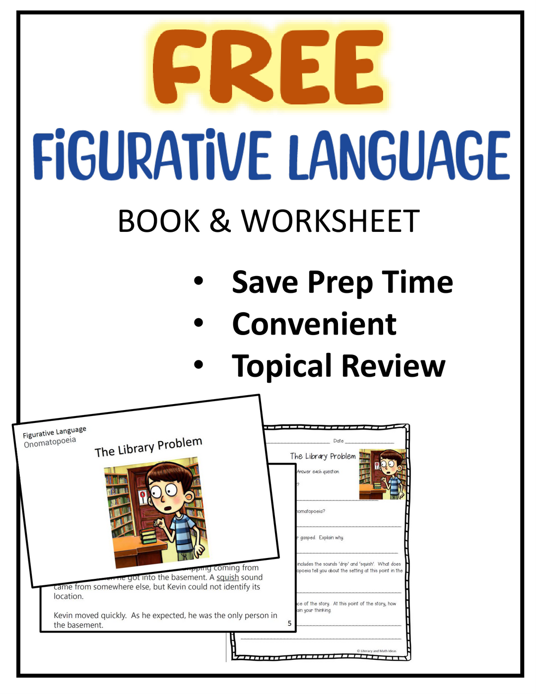 Free Onomatopoeia Mini Book and Worksheet - Figurative Language Practice