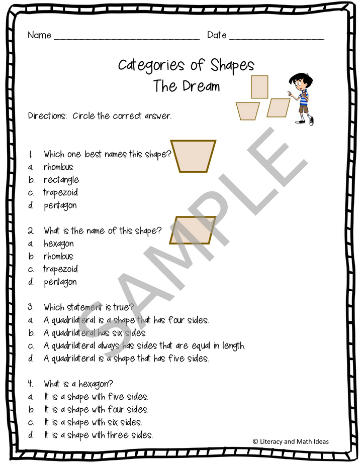 Printable Math Storybooks: Perimeter, Area, Fractions, Money & 2D Shapes