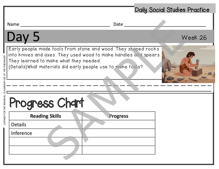 Grade 2 Daily Social Studies & Reading Comprehension Worksheets: Ancient World (Weeks 25-28)