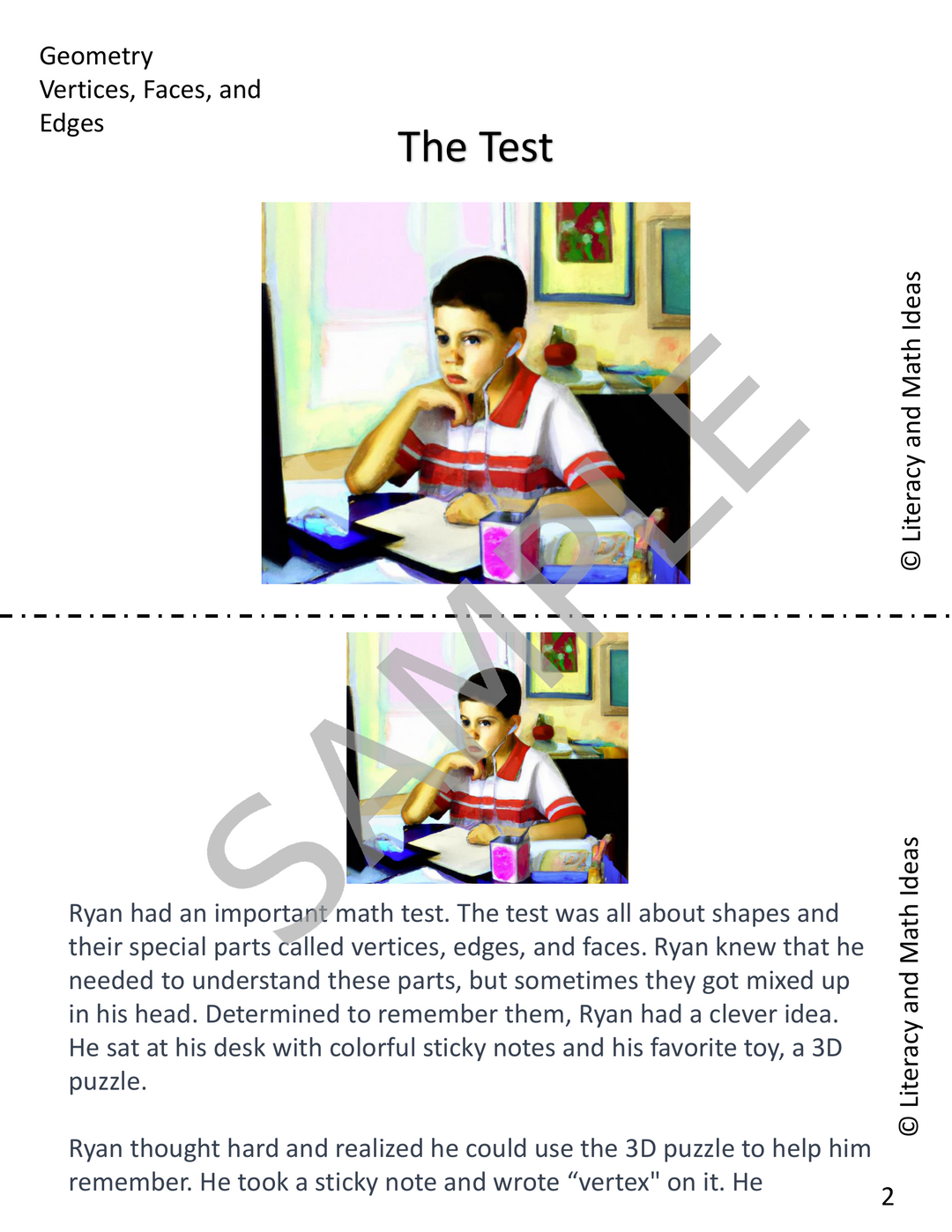 Free Printable Math Storybook: Geometric Solids, Vertices, Edges & Faces