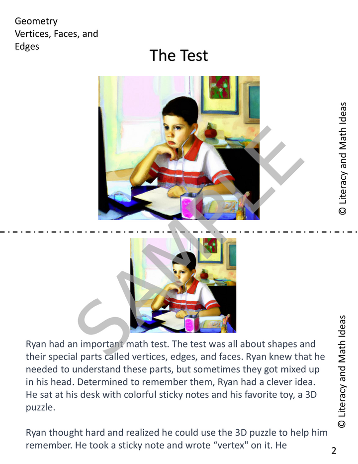 Free Printable Math Storybook: Geometric Solids, Vertices, Edges & Faces