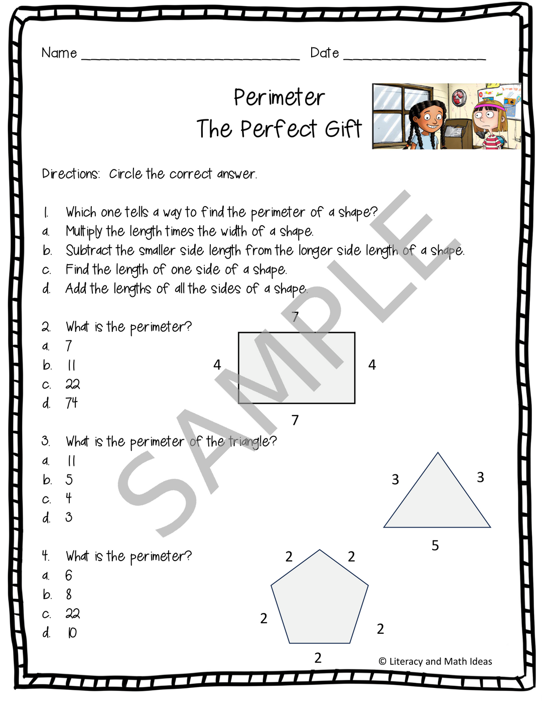 Printable Math Storybooks: Perimeter, Area, Fractions, Money & 2D Shapes