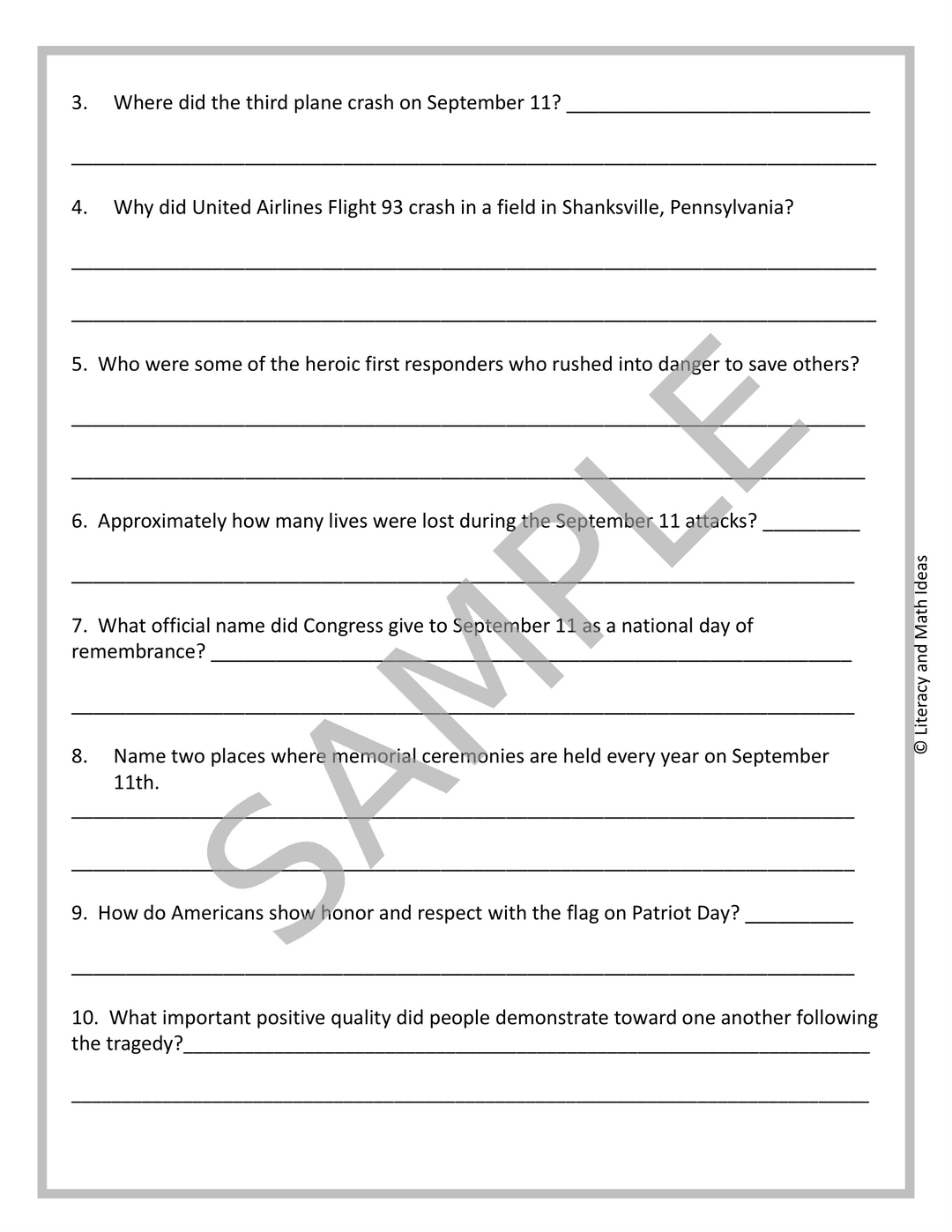 Free Back To School: A Full Year of Monthly Writing Prompts & Comprehension Passages