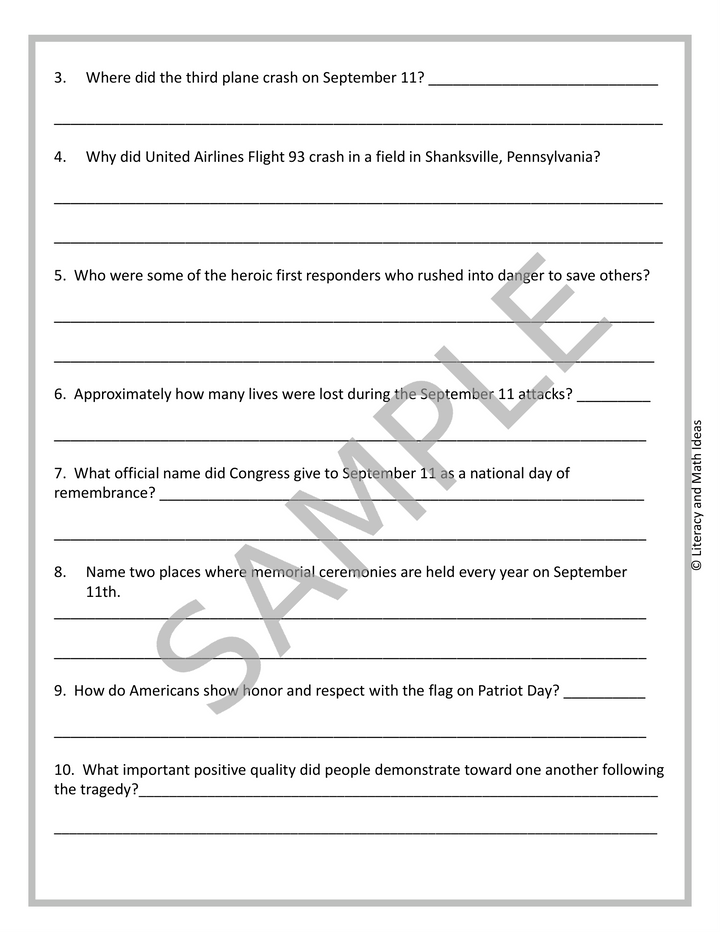 Free Back To School: A Full Year of Monthly Writing Prompts & Comprehension Passages