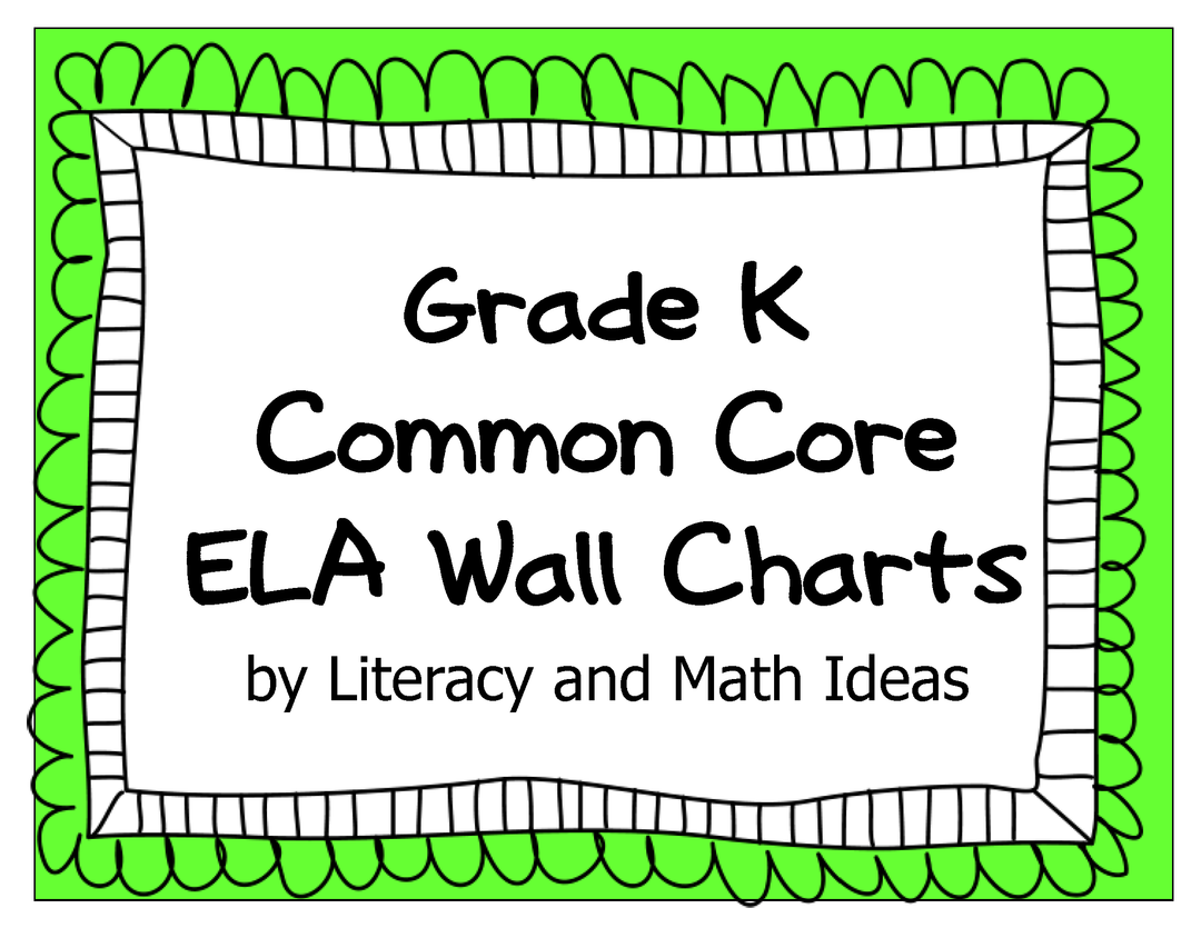 Common Core Kindergarten Wall Charts