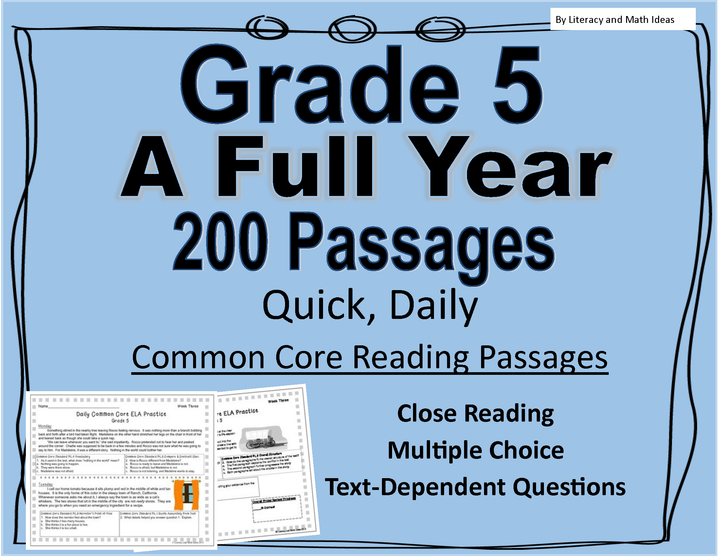 A Full School Year (Daily Common Core Reading) Grade 5
