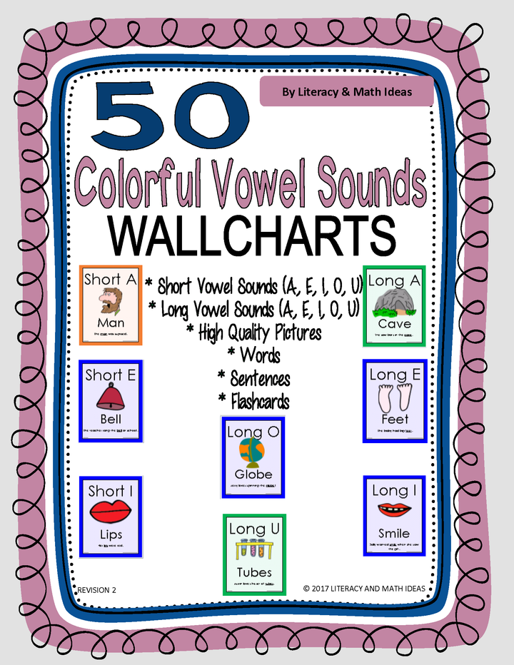 Colorful Vowel Sounds Charts