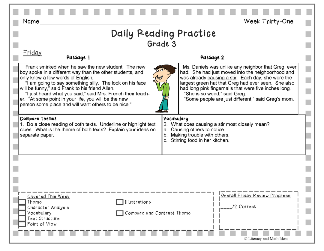 10 Free Passages: Daily Reading Comprehension Grade 3