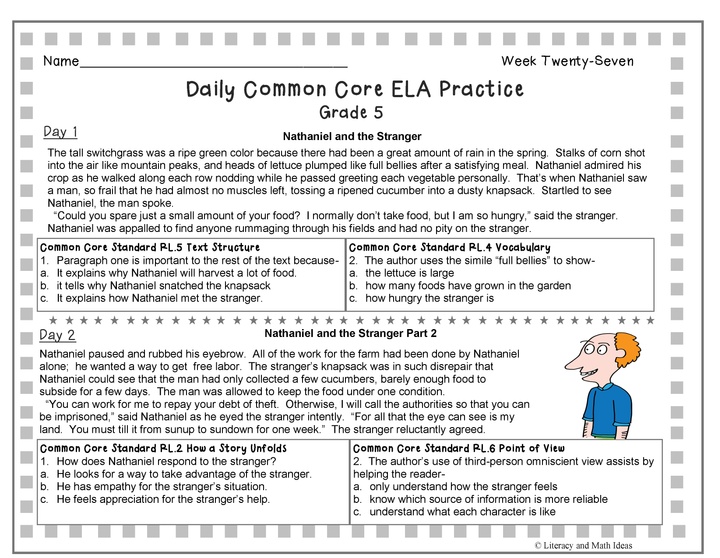 Grade 5 Daily Common Core Reading Practice Weeks 26-30