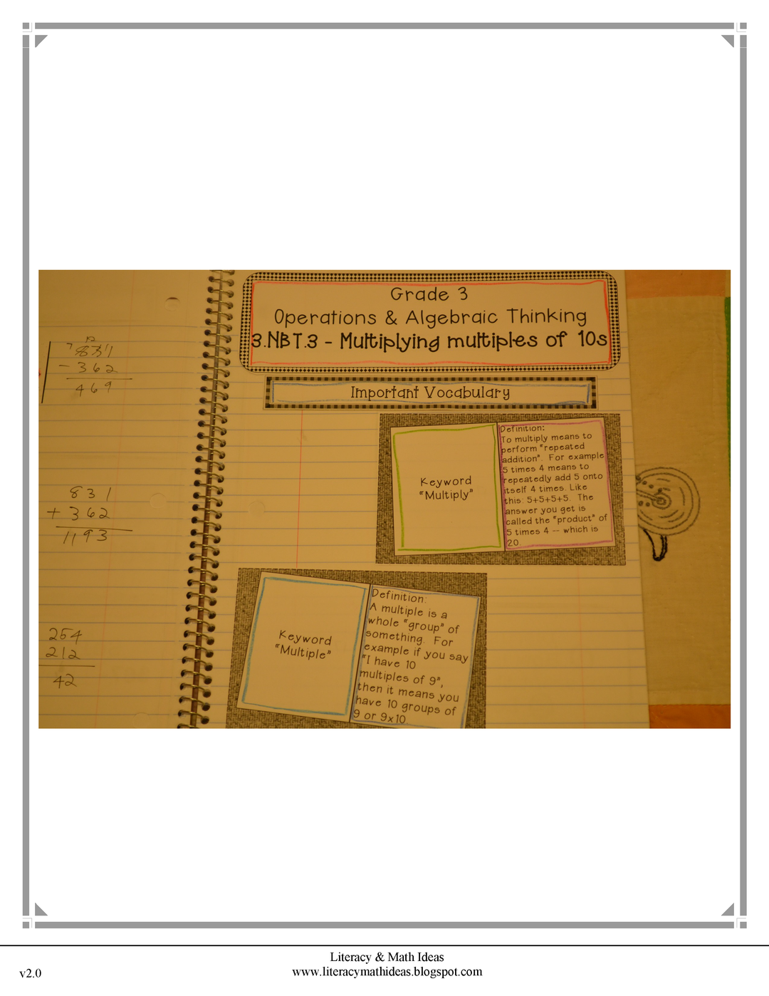 Grade 3 Common Core Interactive Notebook Number and Operations in Base Ten
