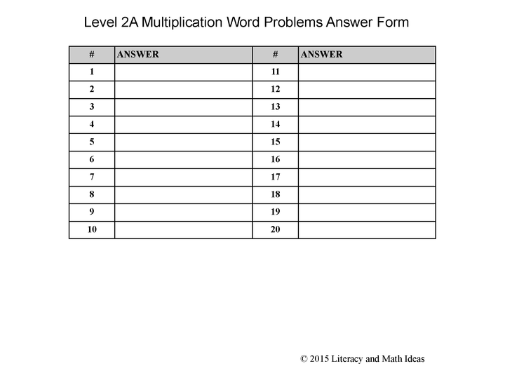 Guided Math (Multiplication) Level 2A