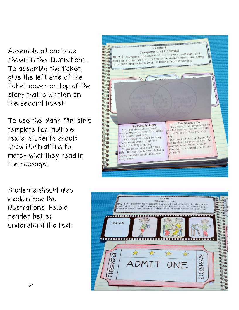 Grade 3 Common Core Literature Interactive Reading Notebook