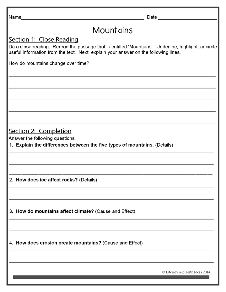 Geography Close Reading Differentiated Passages (Grades 4-8)