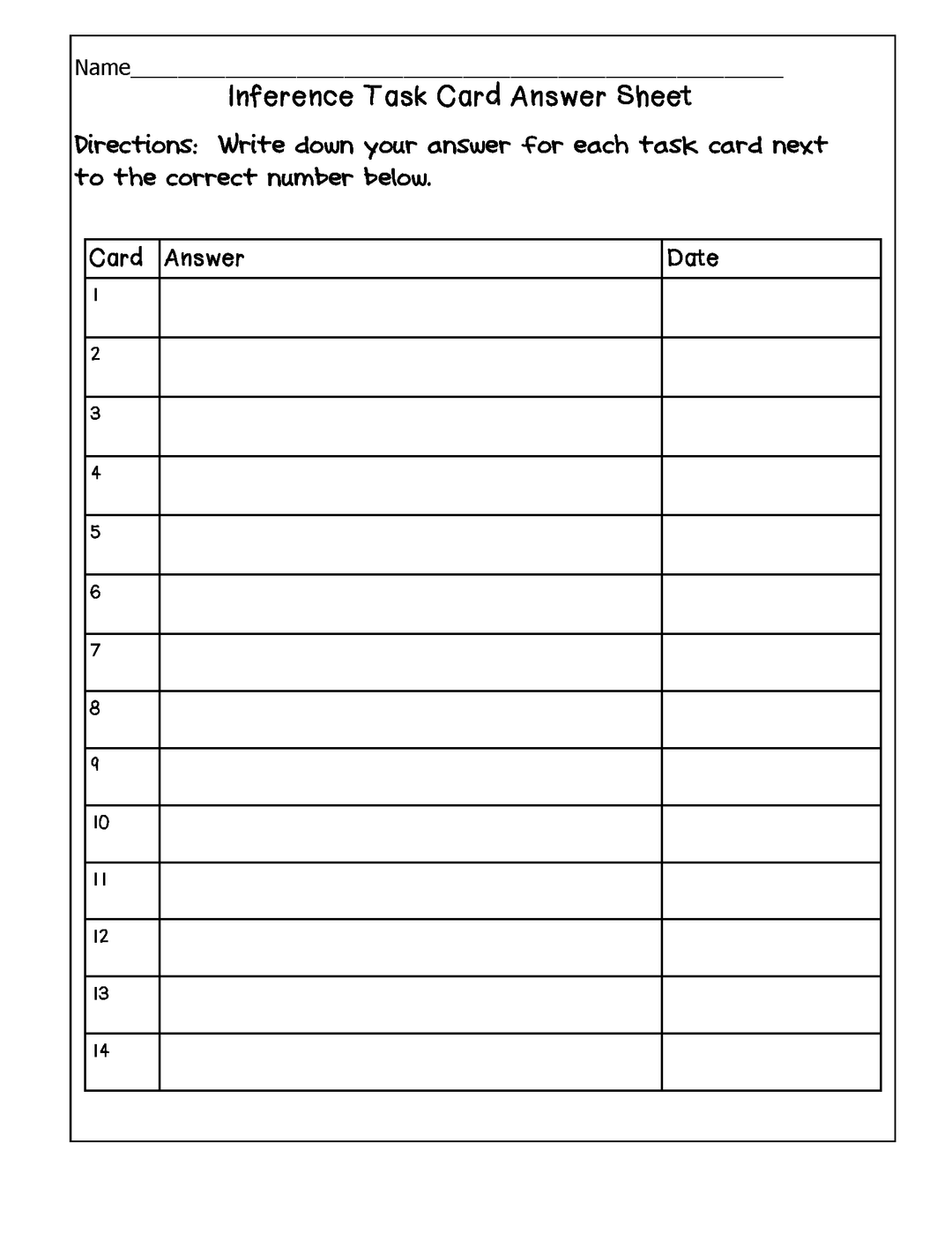 Self-Teaching Inference Task Cards {Grades 3-5}