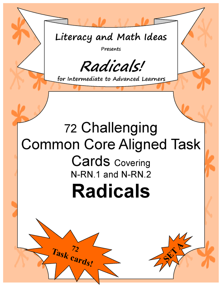 72 Radicals Task Cards (Set 1)