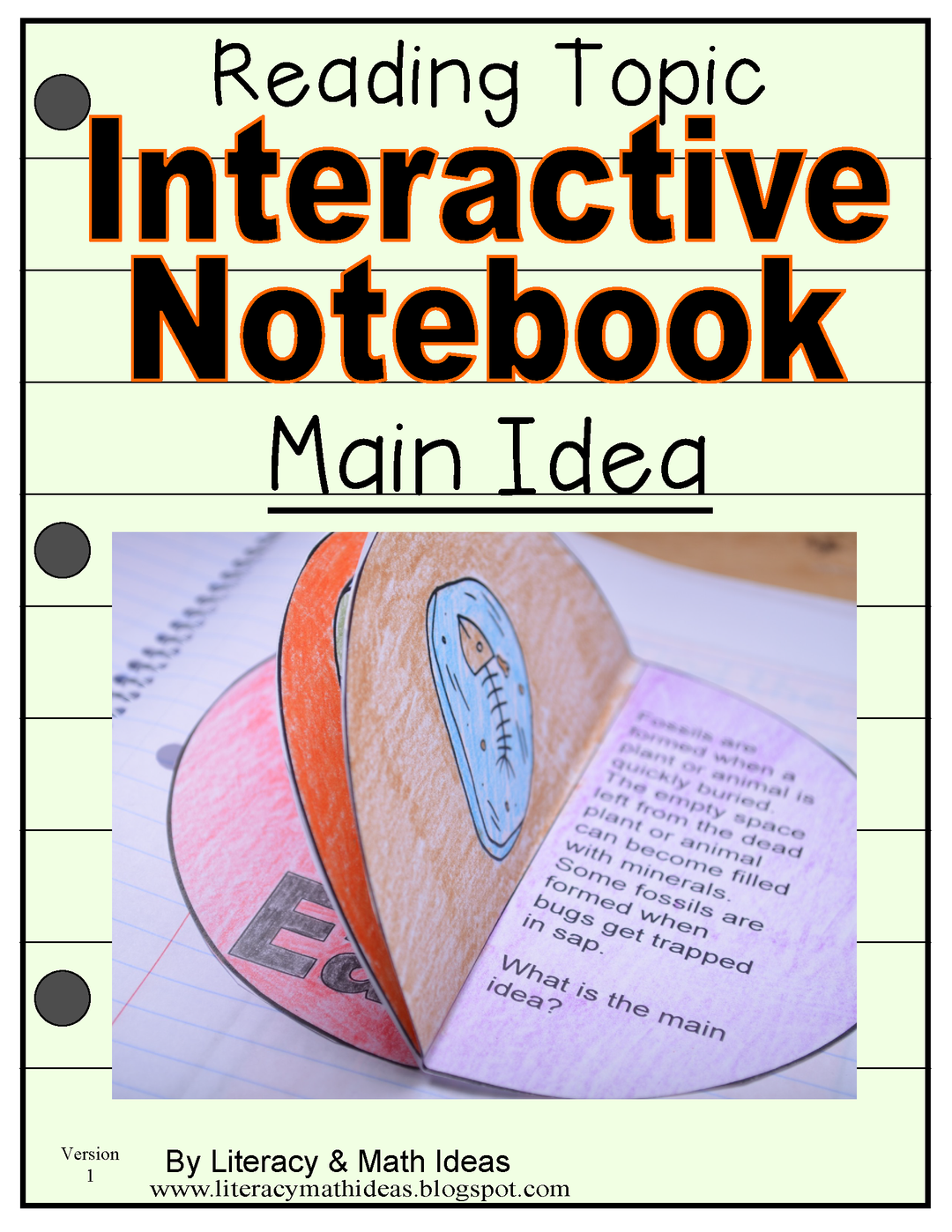 Main Idea Interactive Notebook