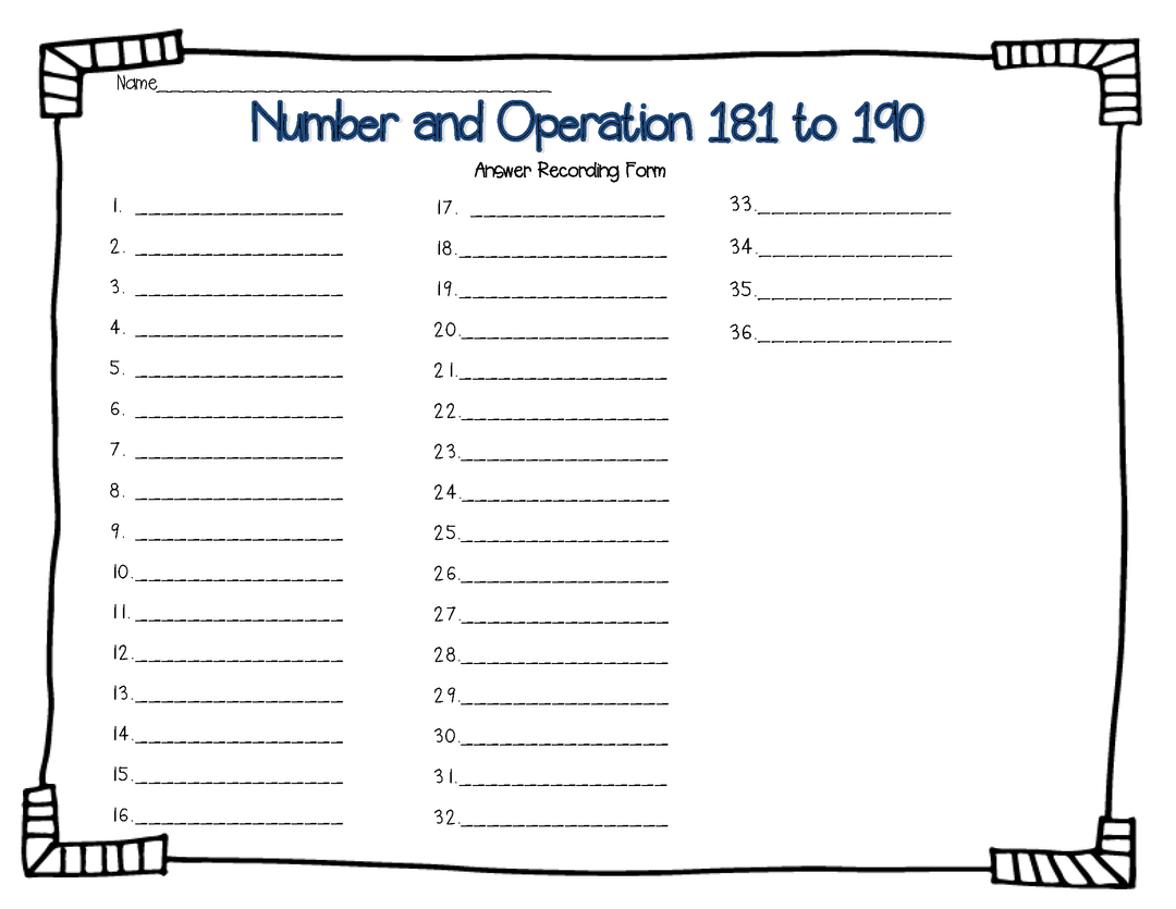 NWEA MAP Math Number and Operation (RIT Band 181-190) Practice