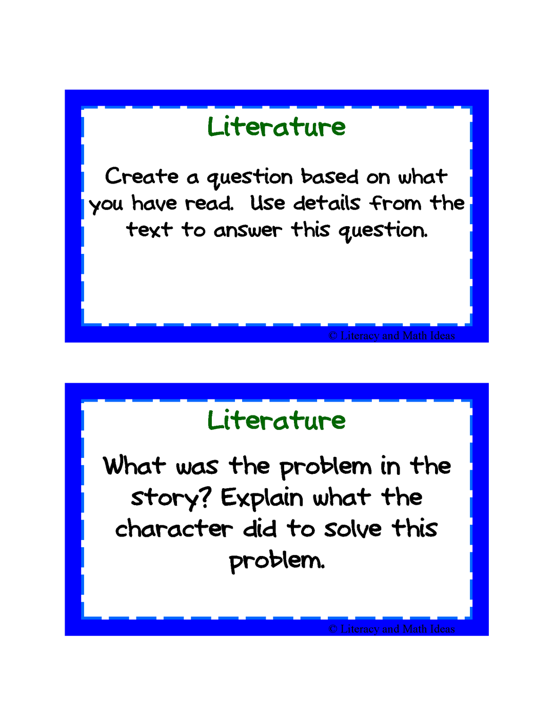 Guided Reading Task Cards: Grade 5