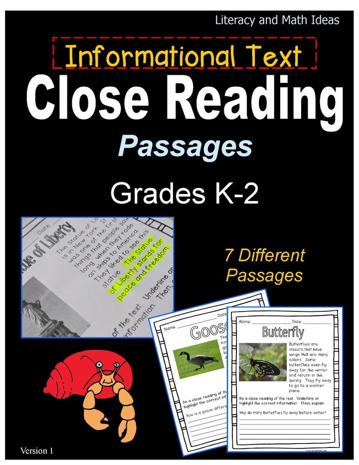 (Grades K-2) Informational Text Close Reading Passages
