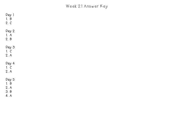 Grade 5 Daily Common Core Reading Practice Weeks 21-40