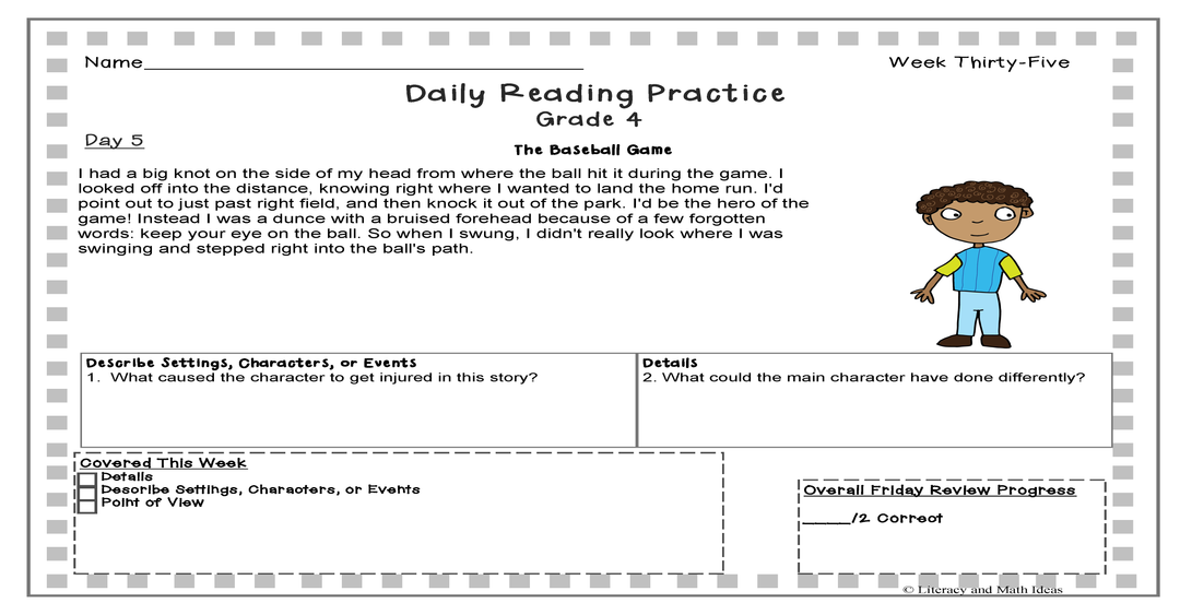 Daily Reading Practice Grade 4 (35 Full Weeks)