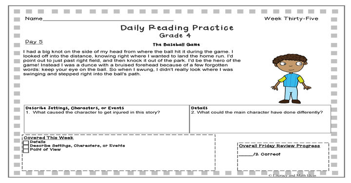 Daily Reading Practice Grade 4 (35 Full Weeks)