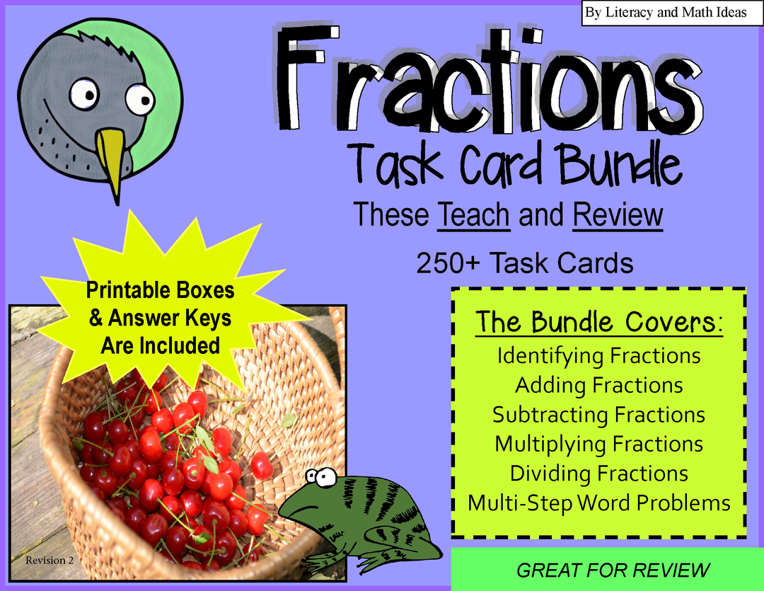 Fraction Task Cards (Leveled Practice and Intervention)