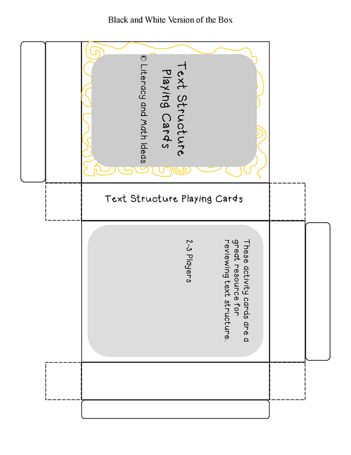 Text Structure Playing Cards
