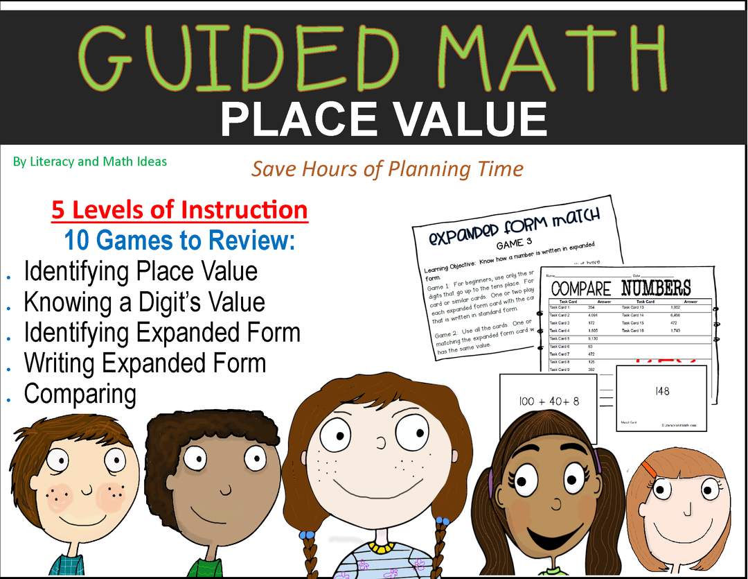 Guided Math (Place Value) Five Levels of Instruction (10 Games)