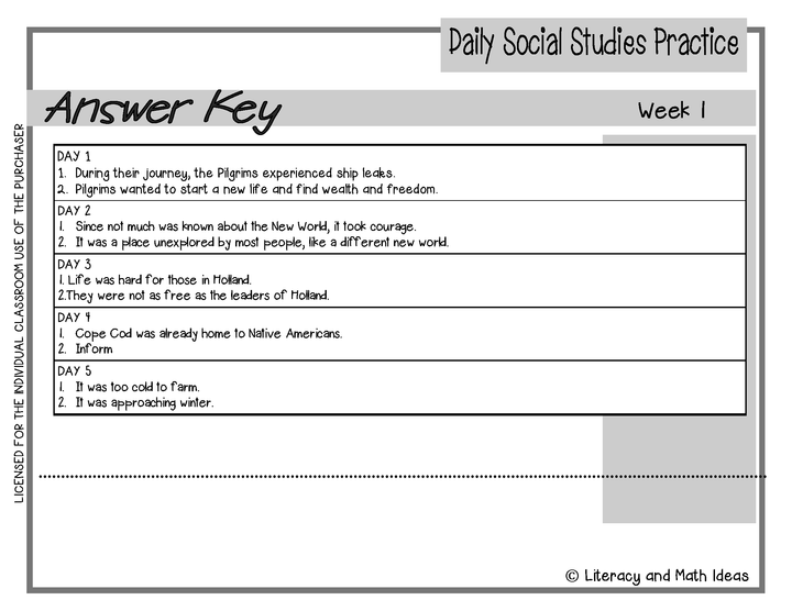 Daily Social Studies (Grade 3 Weeks 1-4)